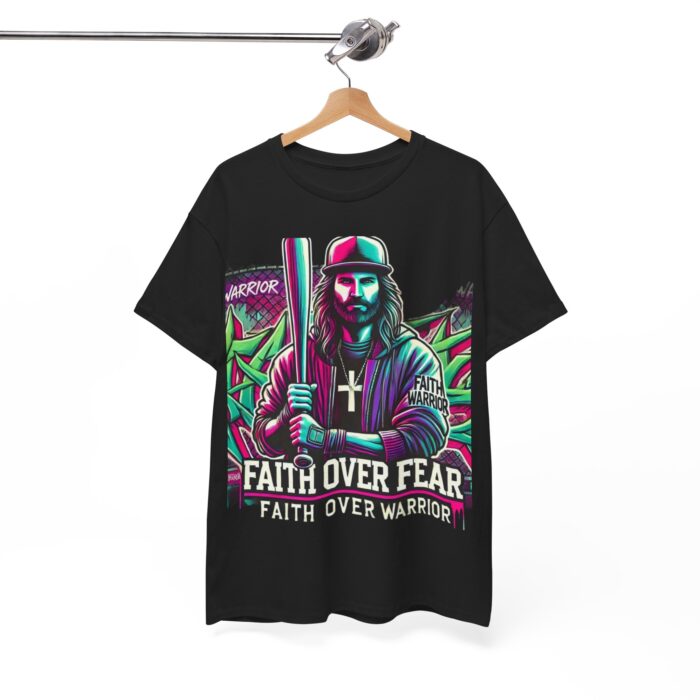 ‘Faith Over Fear’ Warrior Jesus Graphic Tee - 100% Cotton - Image 7