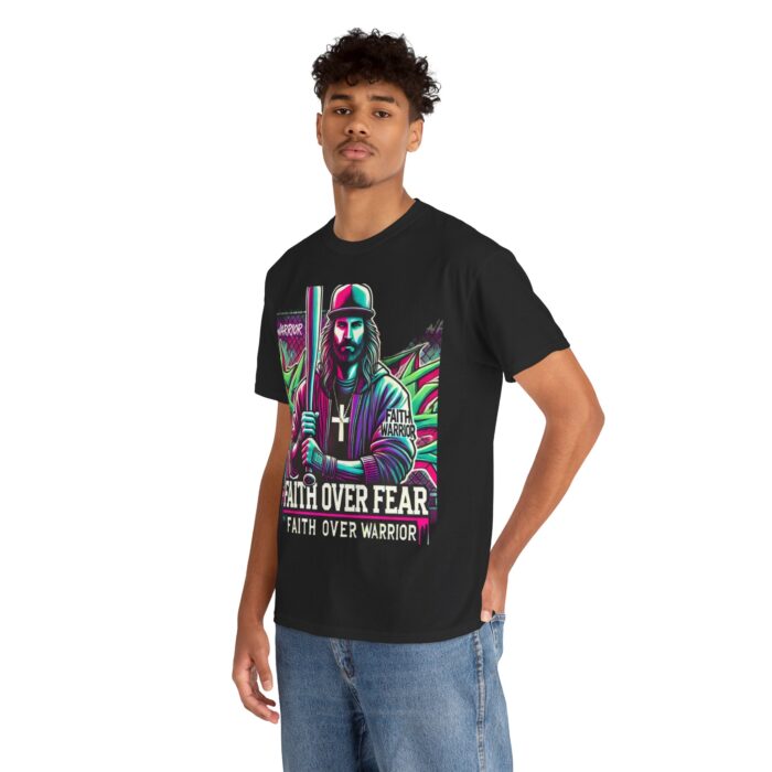 ‘Faith Over Fear’ Warrior Jesus Graphic Tee - 100% Cotton - Image 14