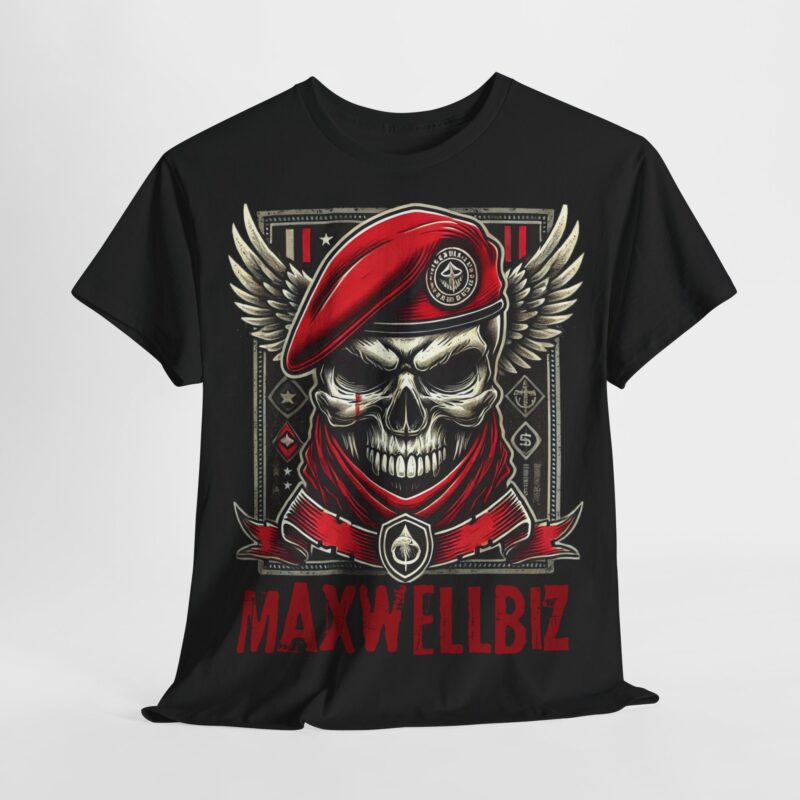 "MaxwellBiz Beret Skull Tee"