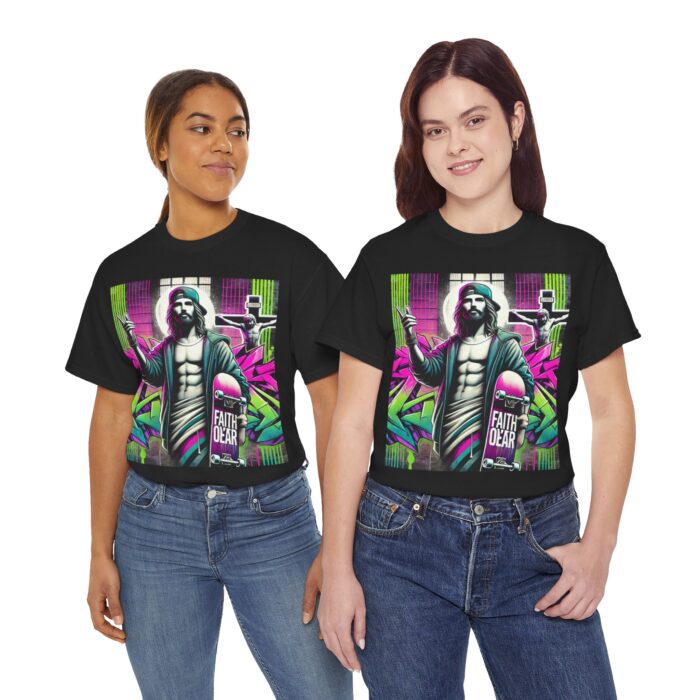 ‘Faith Over Fear’ Skateboard Jesus Graphic Tee - 100% Cotton - Image 25