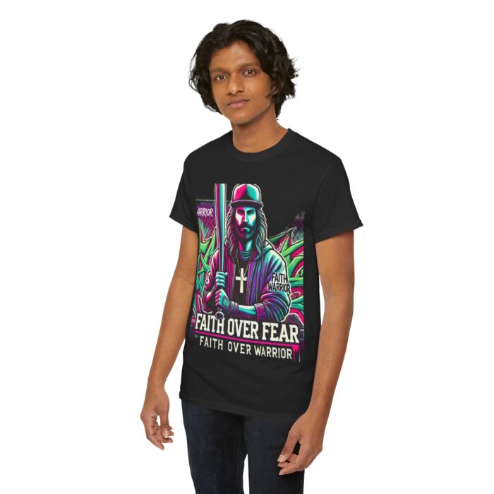 ‘Faith Over Fear’ Warrior Jesus Graphic Tee - 100% Cotton - Image 19