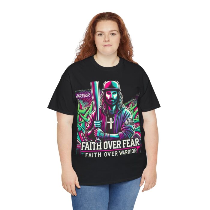 ‘Faith Over Fear’ Warrior Jesus Graphic Tee - 100% Cotton - Image 15
