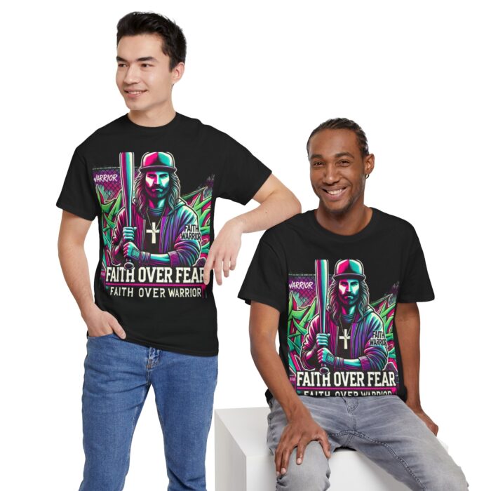 ‘Faith Over Fear’ Warrior Jesus Graphic Tee - 100% Cotton - Image 26