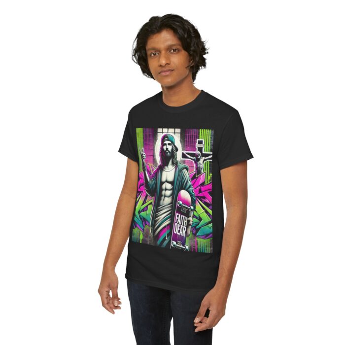 ‘Faith Over Fear’ Skateboard Jesus Graphic Tee - 100% Cotton - Image 19