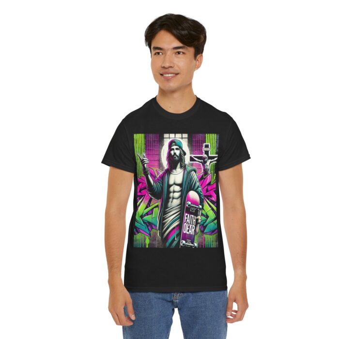‘Faith Over Fear’ Skateboard Jesus Graphic Tee - 100% Cotton - Image 21