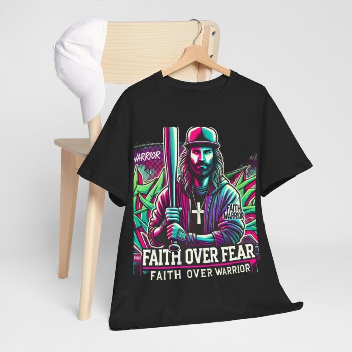 ‘Faith Over Fear’ Warrior Jesus Graphic Tee - 100% Cotton - Image 8