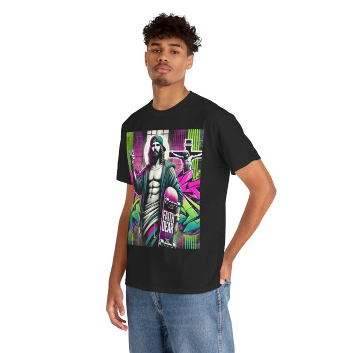‘Faith Over Fear’ Skateboard Jesus Graphic Tee - 100% Cotton - Image 14