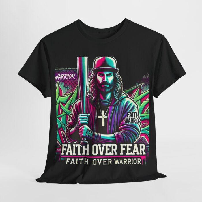 ‘Faith Over Fear’ Warrior Jesus Graphic Tee - 100% Cotton - Image 6