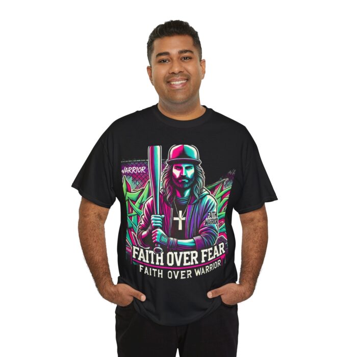 ‘Faith Over Fear’ Warrior Jesus Graphic Tee - 100% Cotton - Image 17