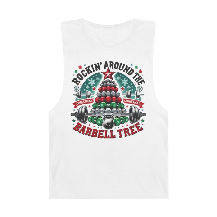 Rockin’ Around the Barbell Tree Tank Top - Festive Fitness Redefined