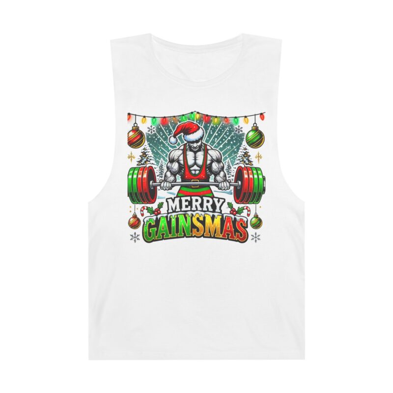 Rockin’ Around the Barbell Tree Tank Top - Festive Fitness Redefined