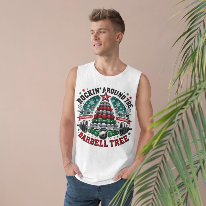 Rockin’ Around the Barbell Tree Tank Top - Festive Fitness Redefined - Image 3