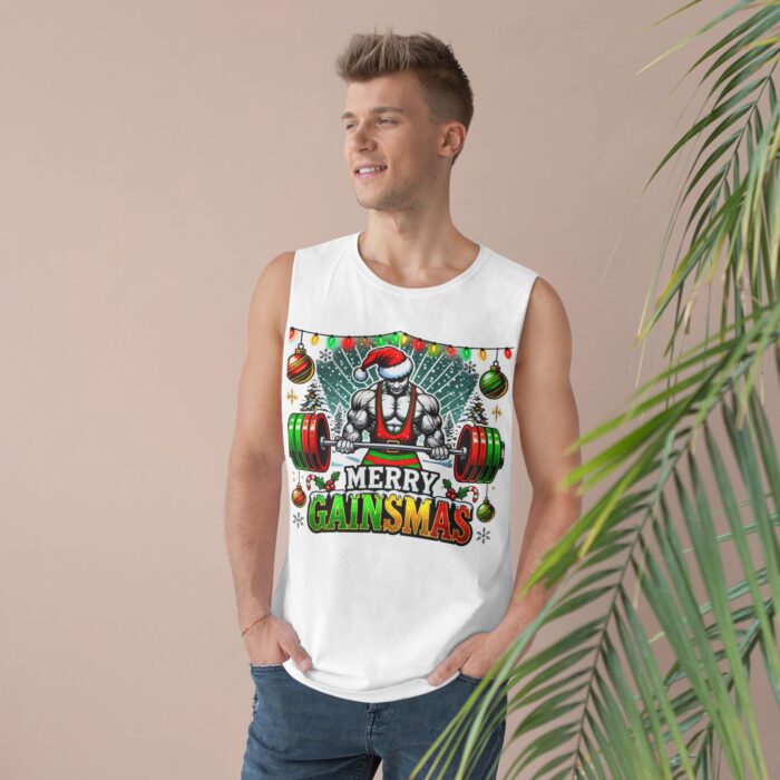 Rockin’ Around the Barbell Tree Tank Top - Festive Fitness Redefined - Image 3