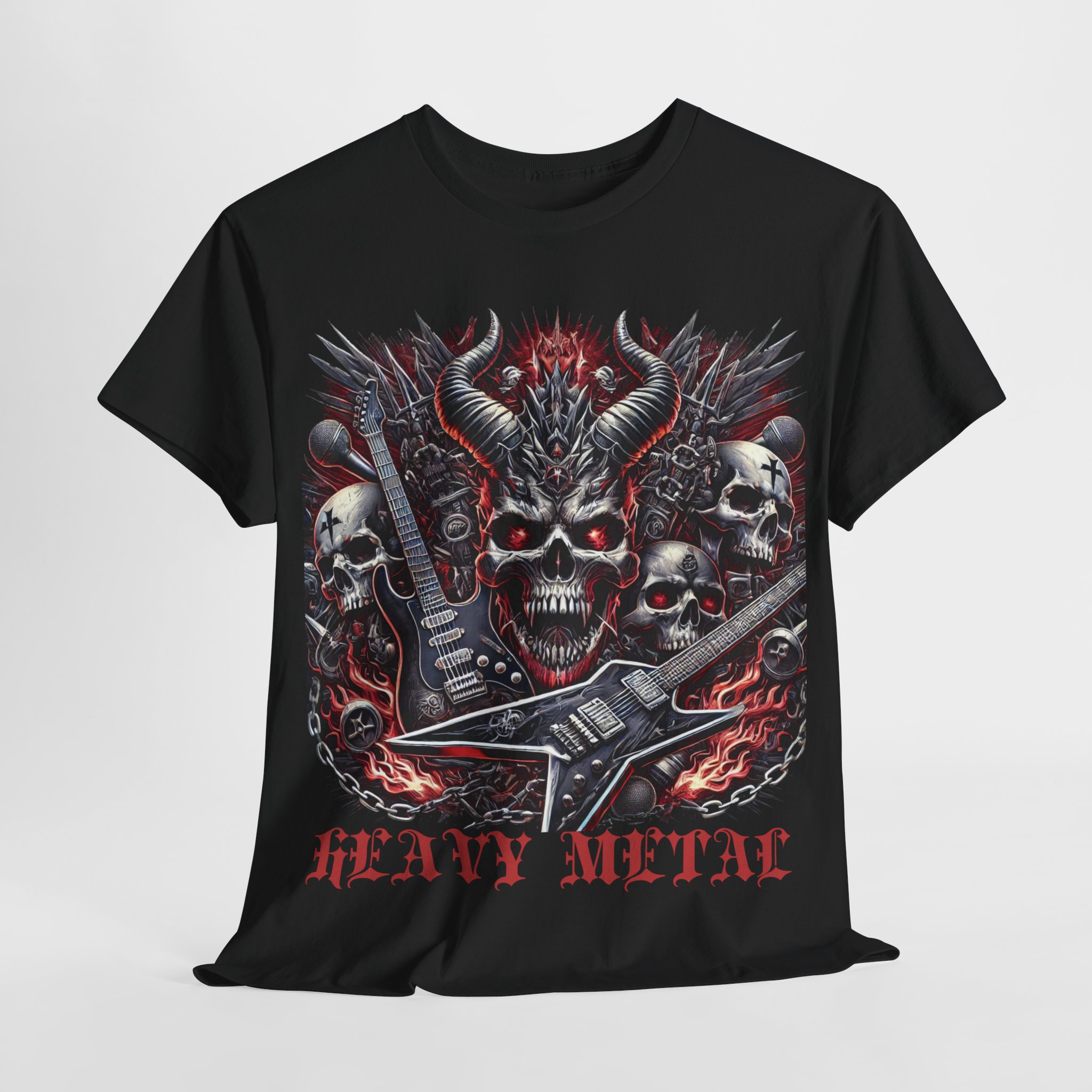 Heavy Metal Skull T-Shirt – Rock & Gothic Music Tee
