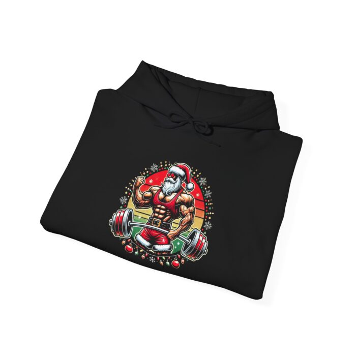 Muscle Santa Christmas Hoodie - Festive Strength and Style - Image 2