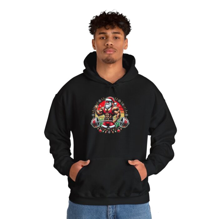 Muscle Santa Christmas Hoodie - Festive Strength and Style - Image 3