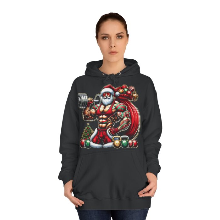 Bodybuilder Santa Hoodie - Unleash Holiday Strength - Image 4