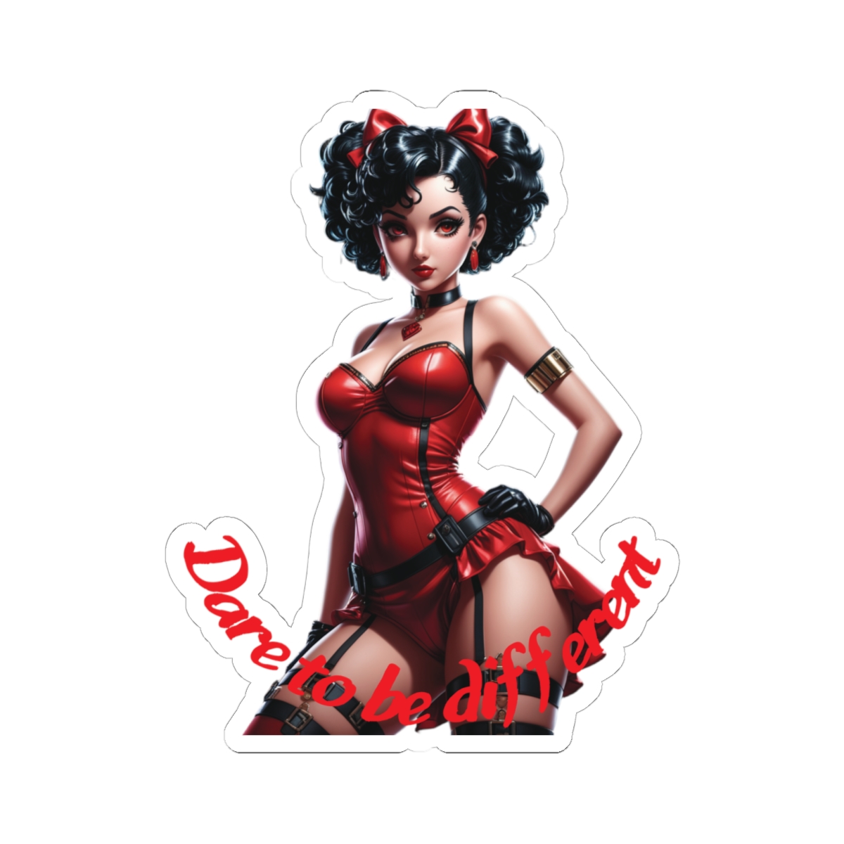 Dare to Be Different - Bold Vinyl Sticker with Pin-Up Design - Image 2