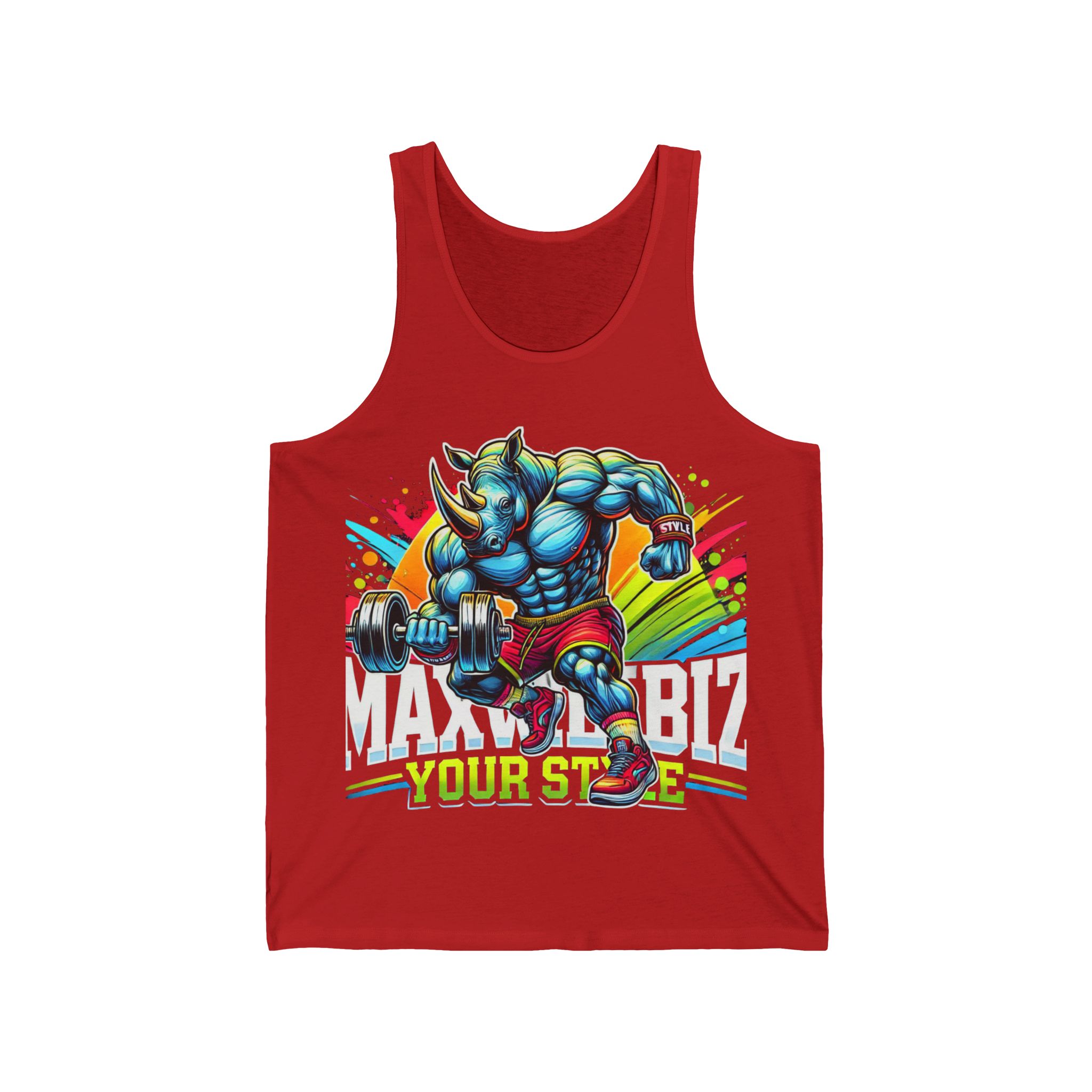Unisex Jersey Tank Top – Muscular Rhino - Image 7