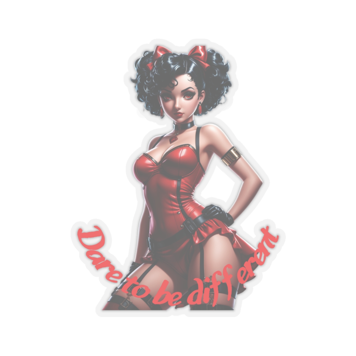 Dare to Be Different - Bold Vinyl Sticker with Pin-Up Design - Image 4
