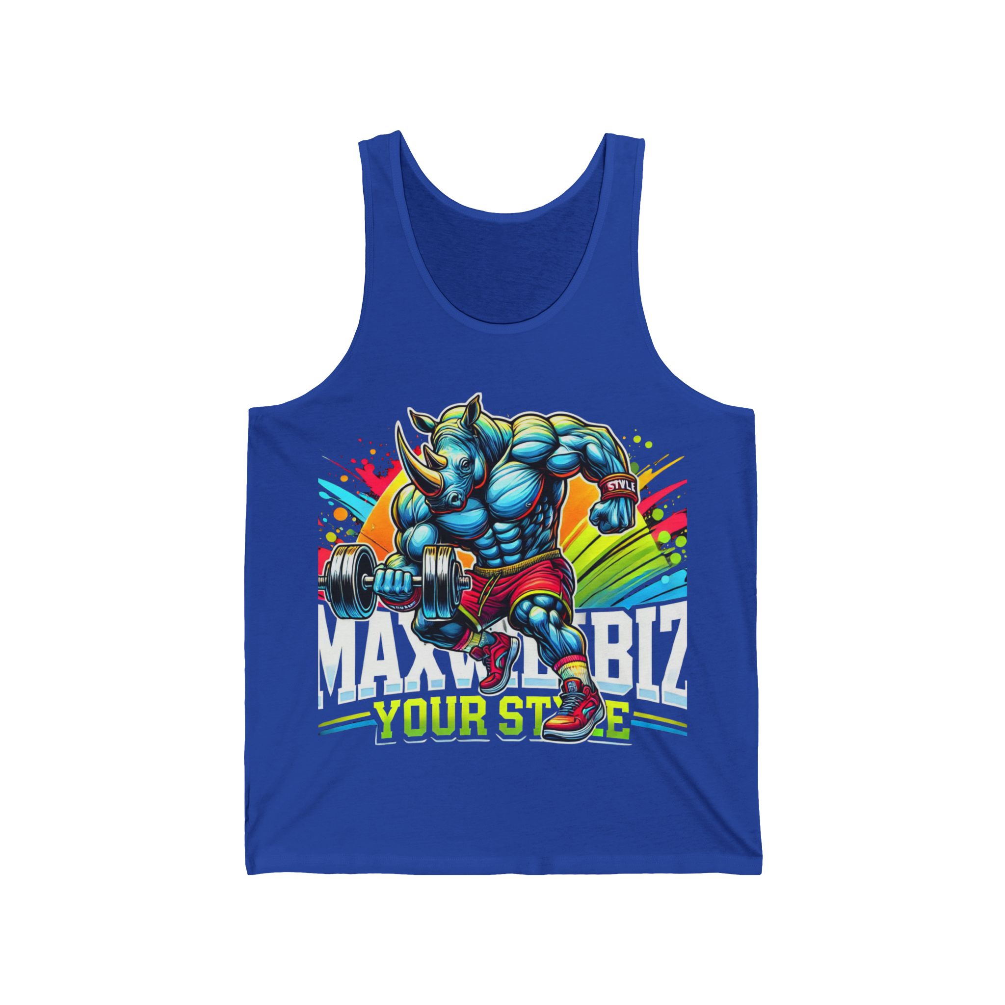 Unisex Jersey Tank Top – Muscular Rhino - Image 3