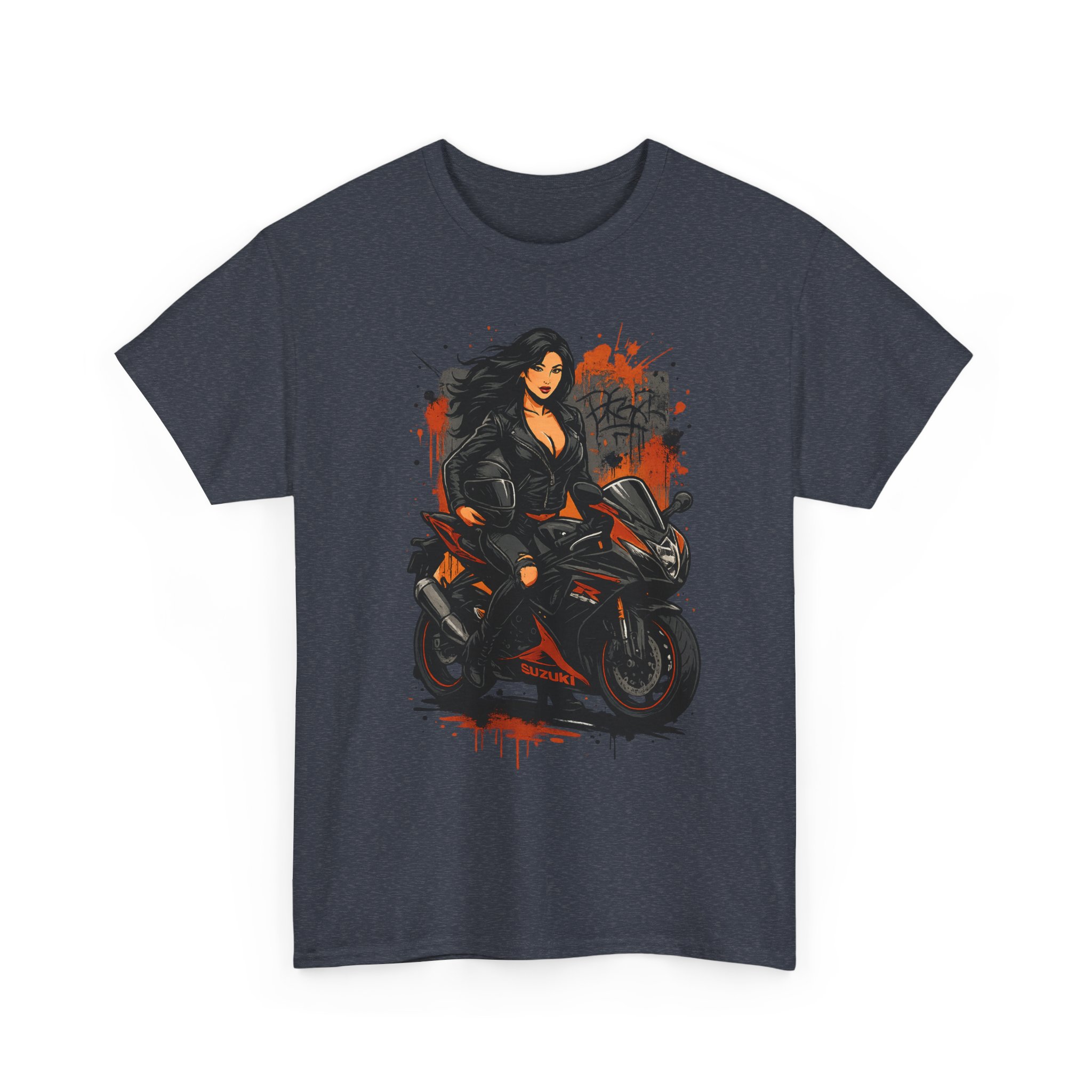 Motorcycle Goddess Unisex Heavy Cotton Tee - Image 2