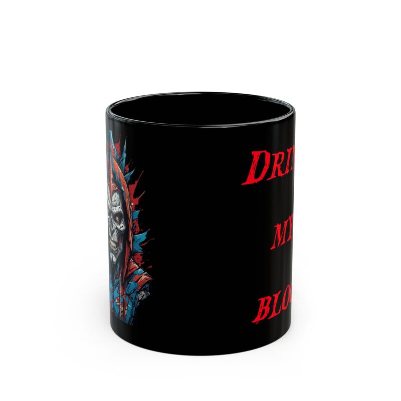 Black Ceramic Mug – 'Drink My Blood' Skull Design | Durable & Bold
