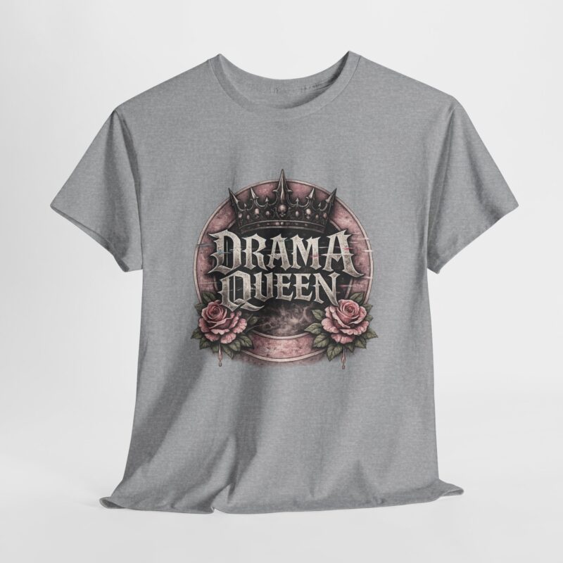 Drama Queen T-Shirt — Gothic Crown Floral Graphic Tee