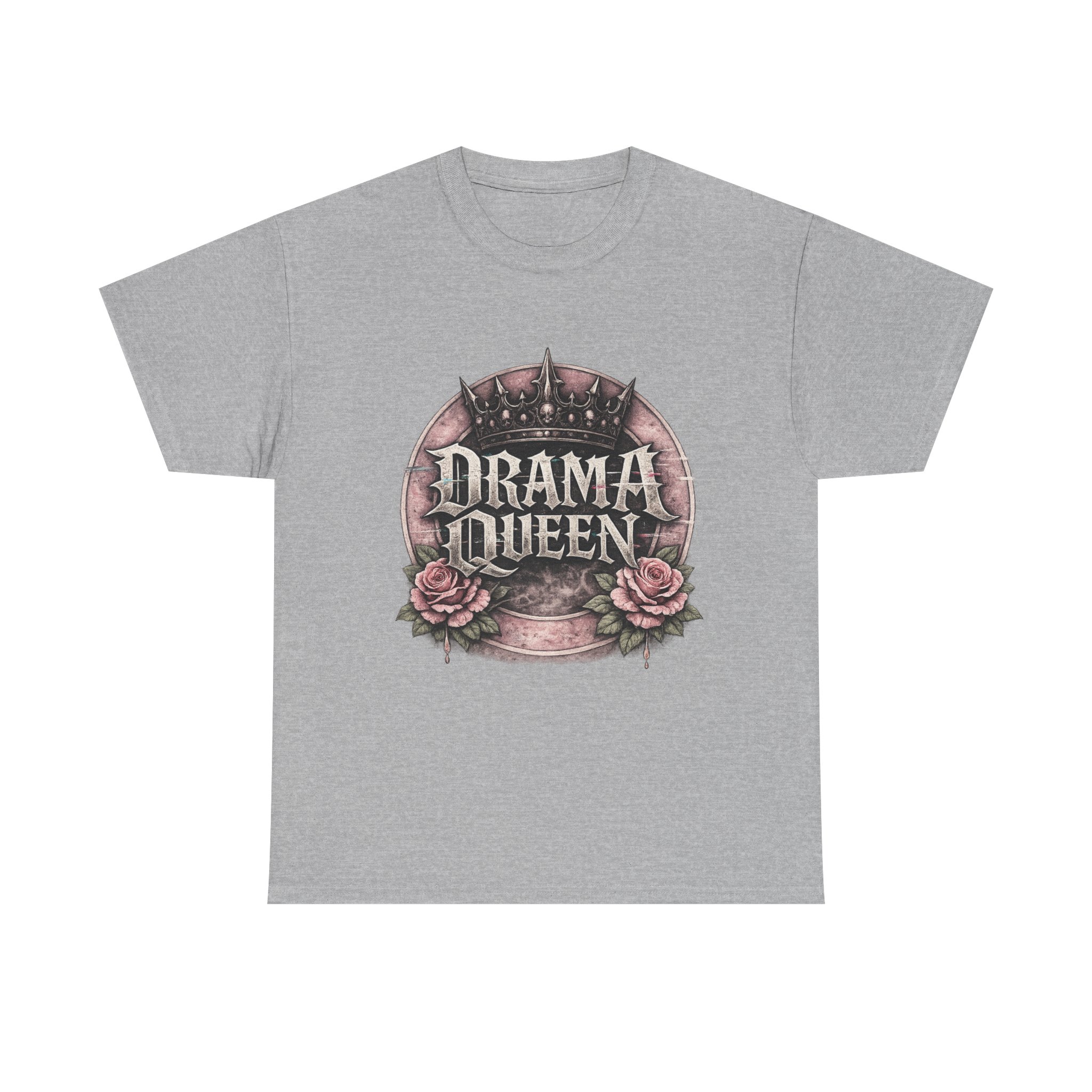Drama Queen T-Shirt — Gothic Crown Floral Graphic Tee - Image 2