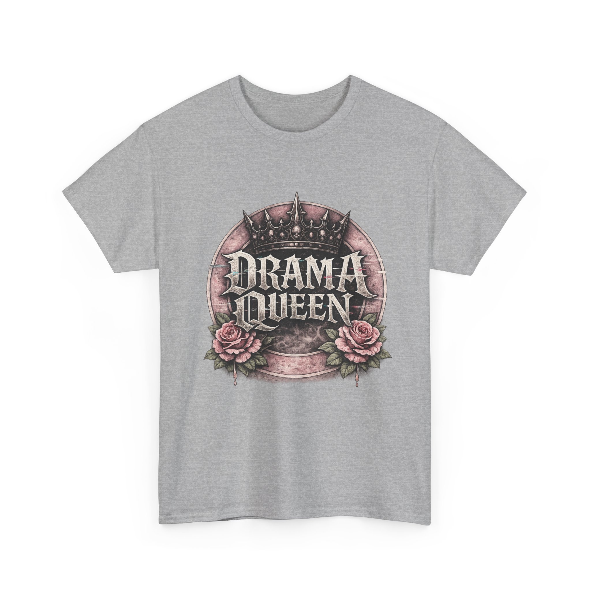 Drama Queen T-Shirt — Gothic Crown Floral Graphic Tee - Image 4