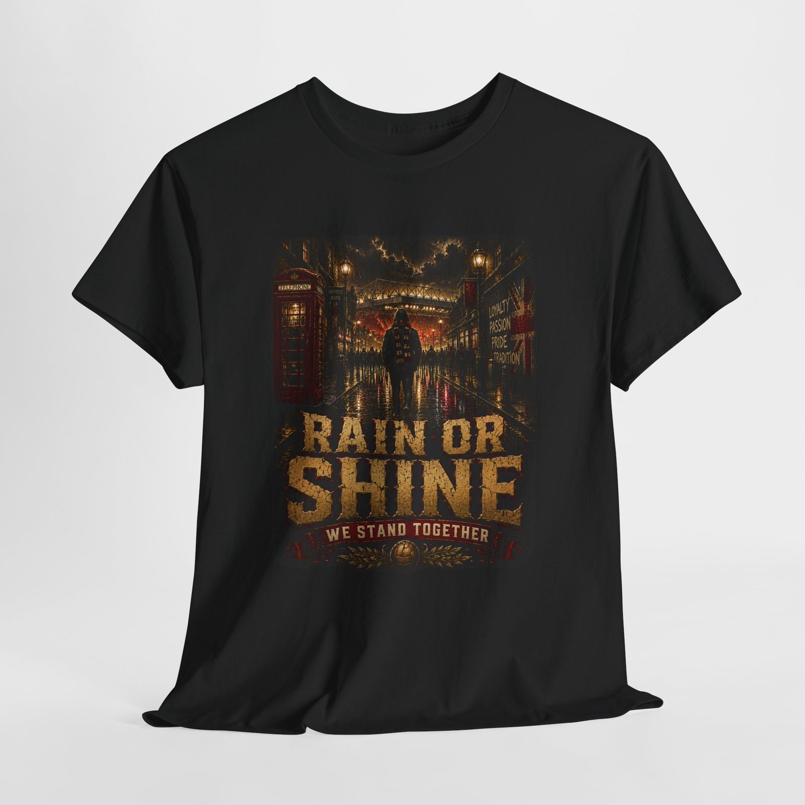 Rain or Shine Tee — 'We Stand Together' Vintage Umbrella Street Graphic T-Shirt - Image 2