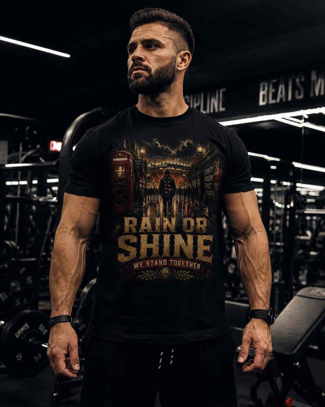 Rain or Shine Tee — 'We Stand Together' Vintage Umbrella Street Graphic T-Shirt
