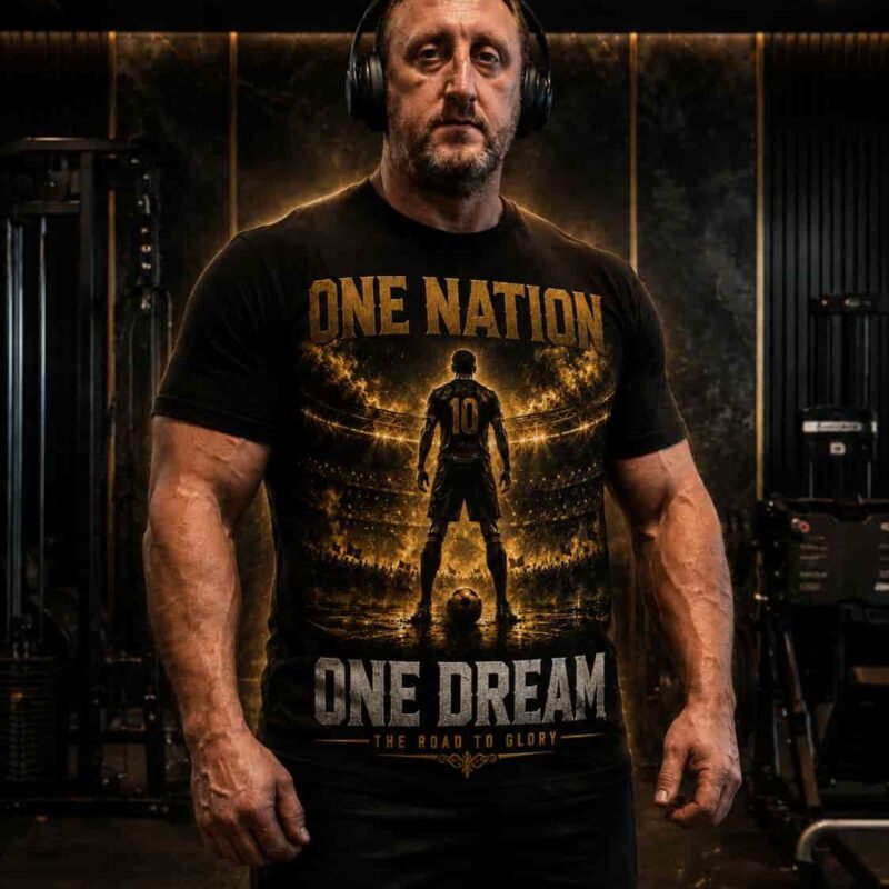One Nation One Dream Soccer T-Shirt — Team Spirit Football Tee
