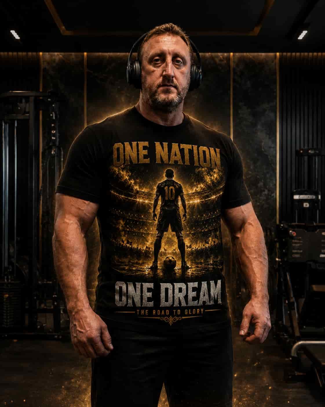 One Nation One Dream Soccer T-Shirt — Team Spirit Football Tee