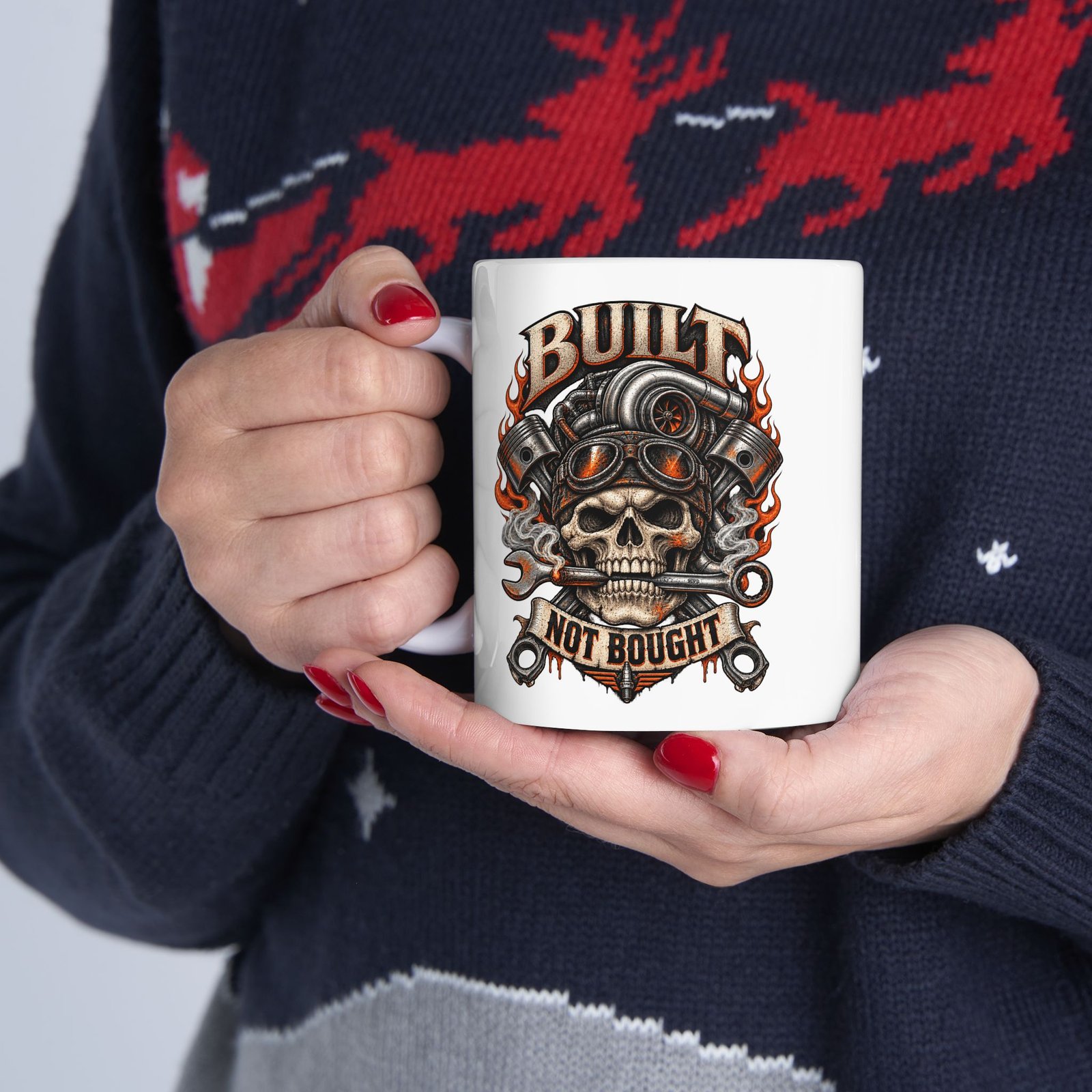 Mechanic Skull Flame Mug — Vintage Automotive Coffee Cup (11oz & 15oz) - Image 7