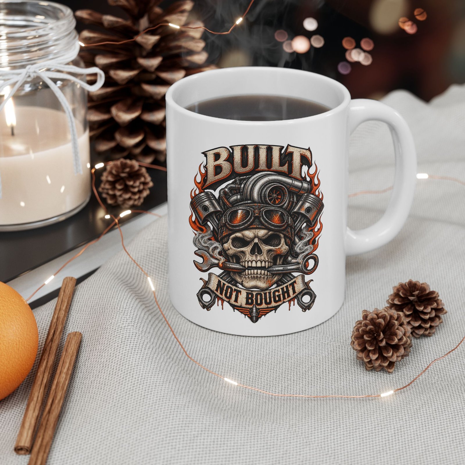 Mechanic Skull Flame Mug — Vintage Automotive Coffee Cup (11oz & 15oz) - Image 3
