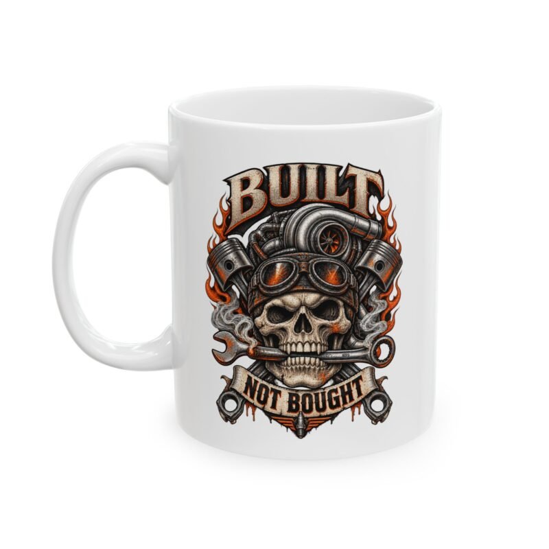 Mechanic Skull Flame Mug — Vintage Automotive Coffee Cup (11oz & 15oz)
