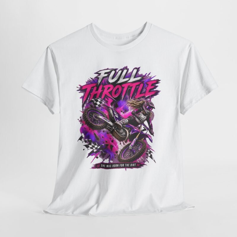 Full Throttle Dirt Bike T-Shirt — Motocross Rider Graphic Tee