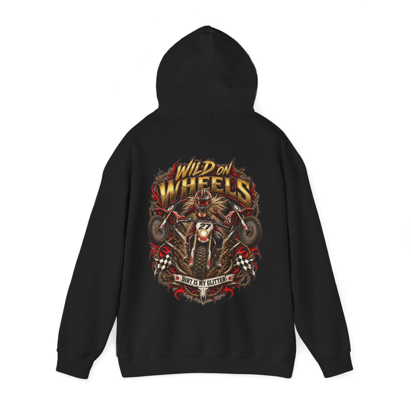 Motorcycle Hoodie - "Wild on Wheels" Rider Graphic Sweatshirt - Image 6