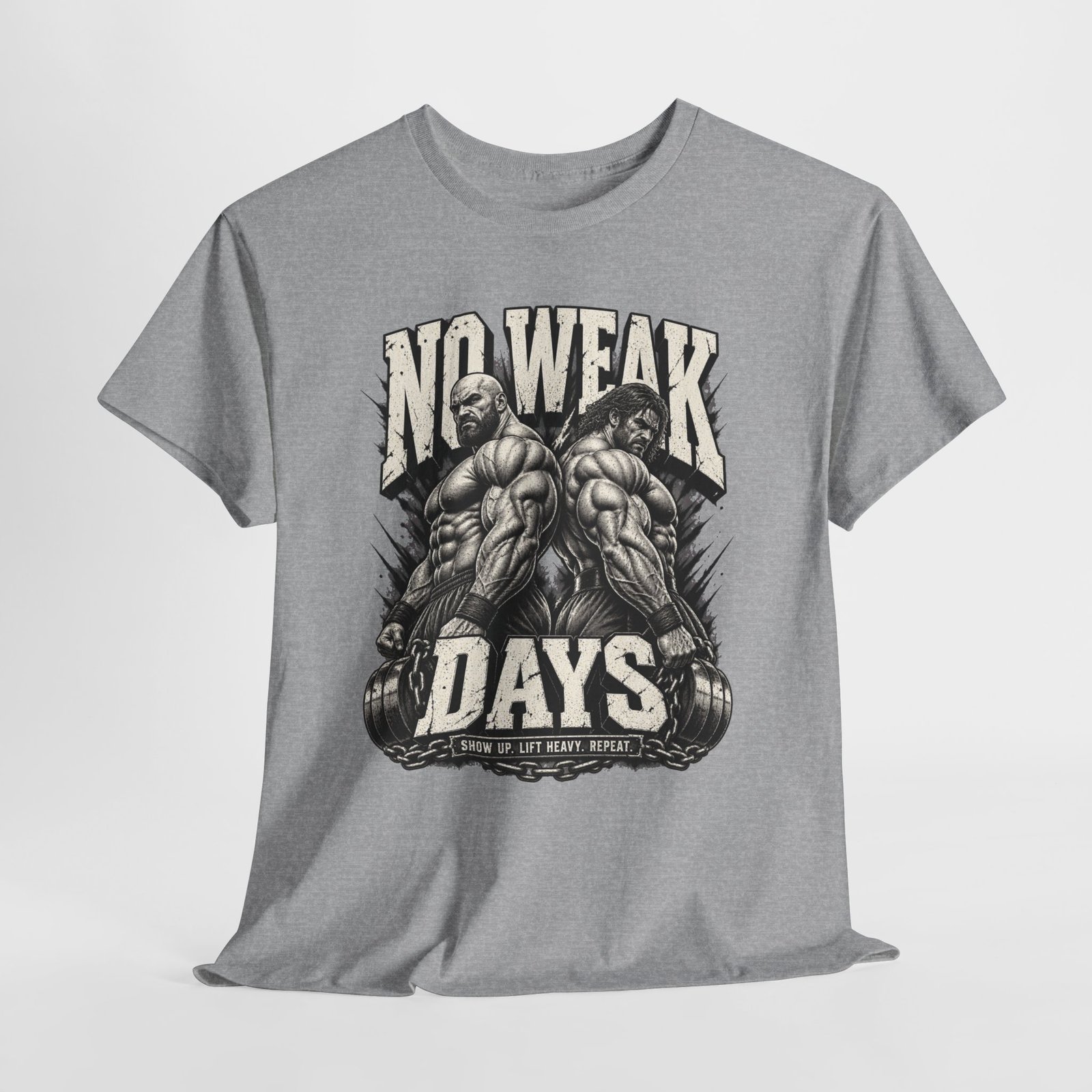 No Weak Days Gym T-Shirt — Motivational Bodybuilding Tee - Image 4