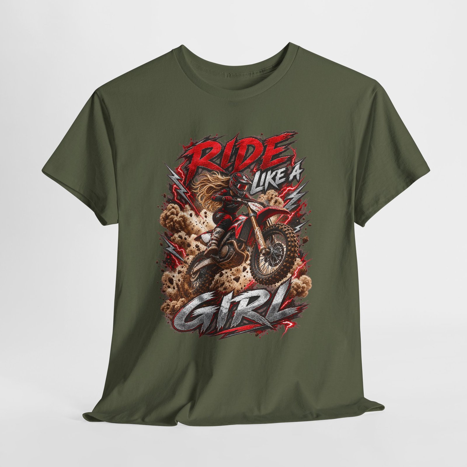 Ride Like a Girl Dirt Bike Tee — Women’s Motocross Motorcycle Shirt - Image 13