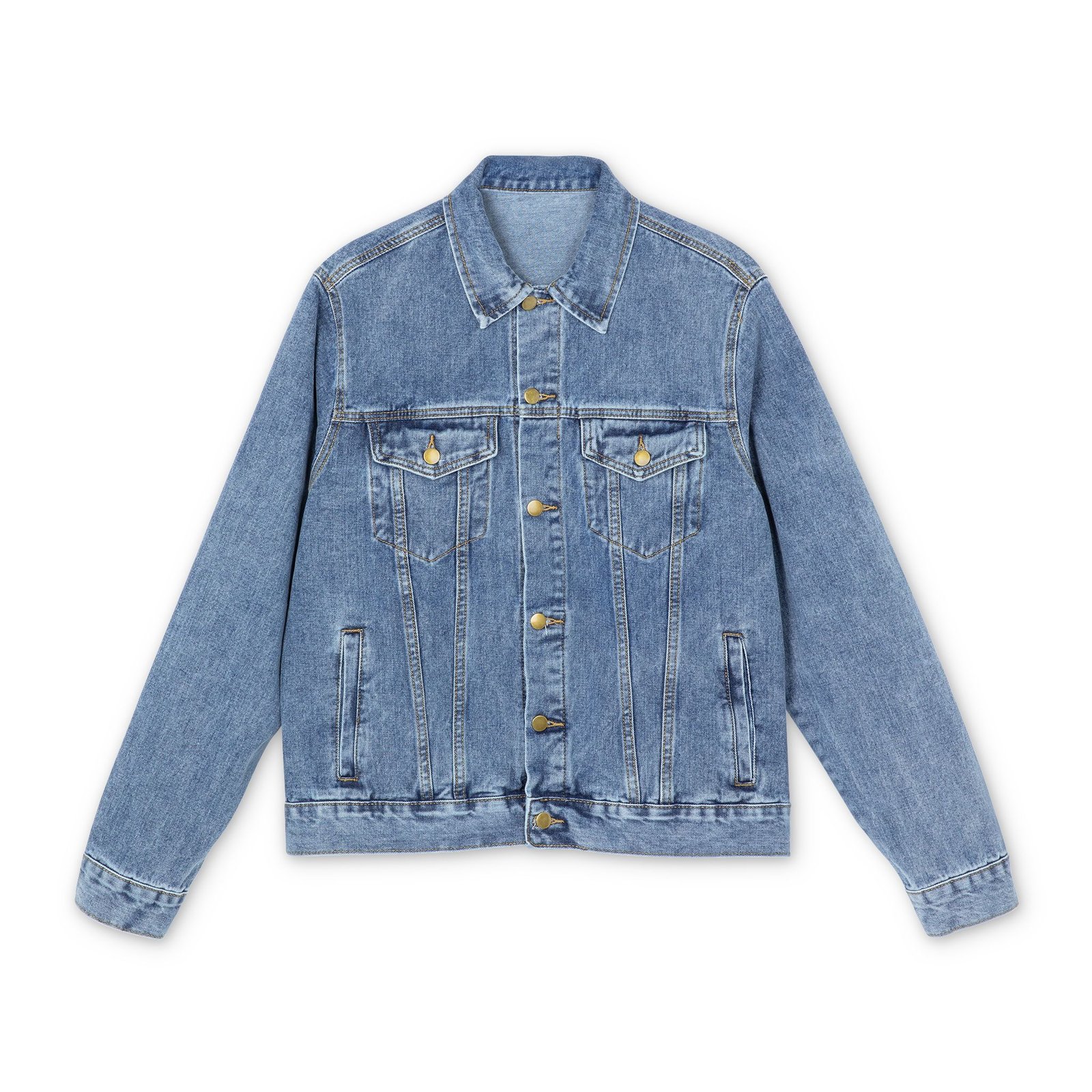 Denim Jacket — "Ride Loud or Die Free" Biker Skull Back Patch - Image 3
