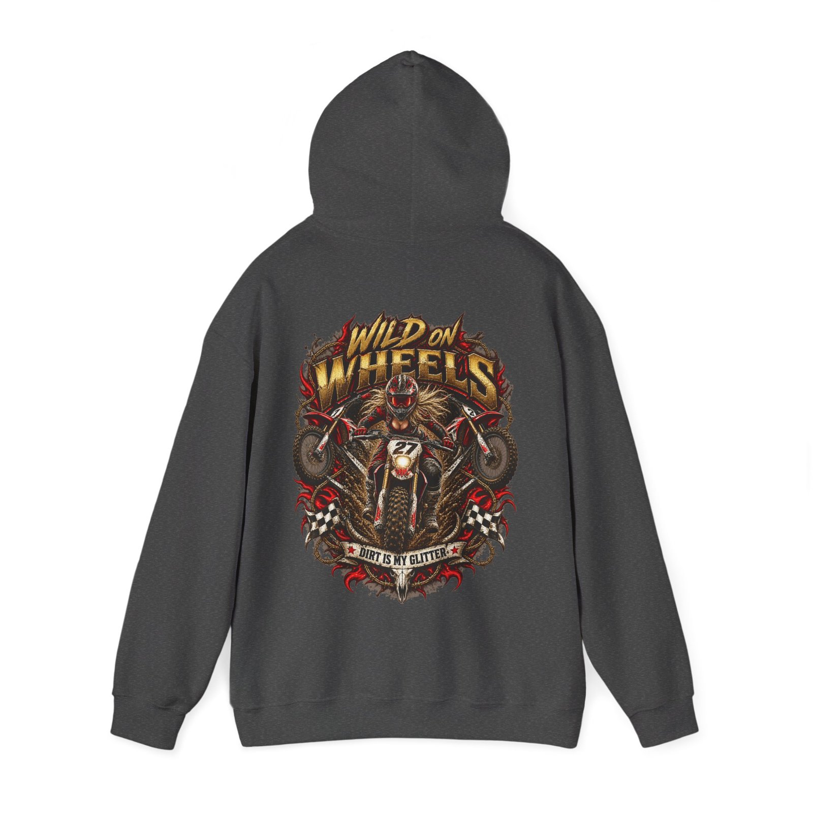 Motorcycle Hoodie - "Wild on Wheels" Rider Graphic Sweatshirt - Image 10