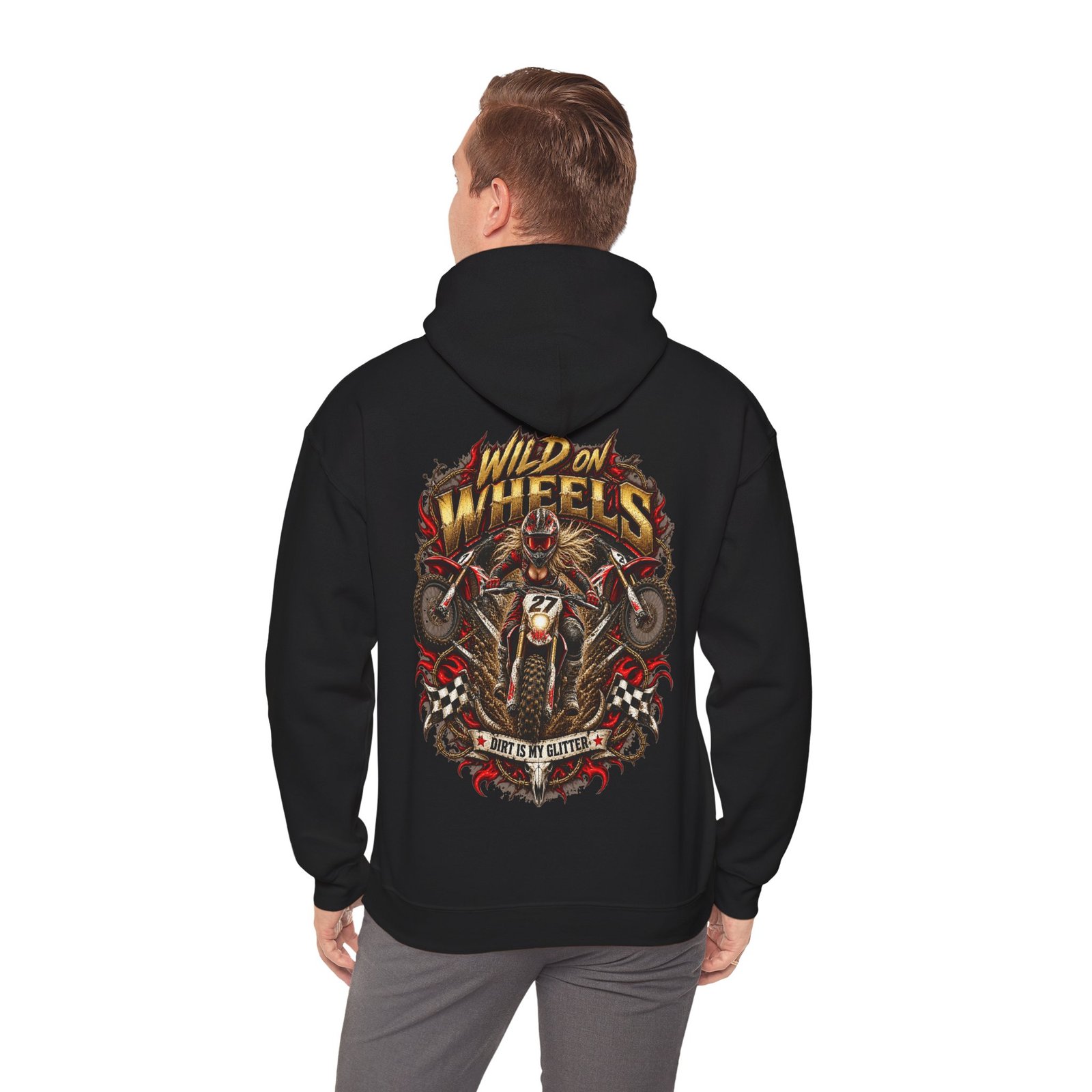 Motorcycle Hoodie - "Wild on Wheels" Rider Graphic Sweatshirt - Image 8