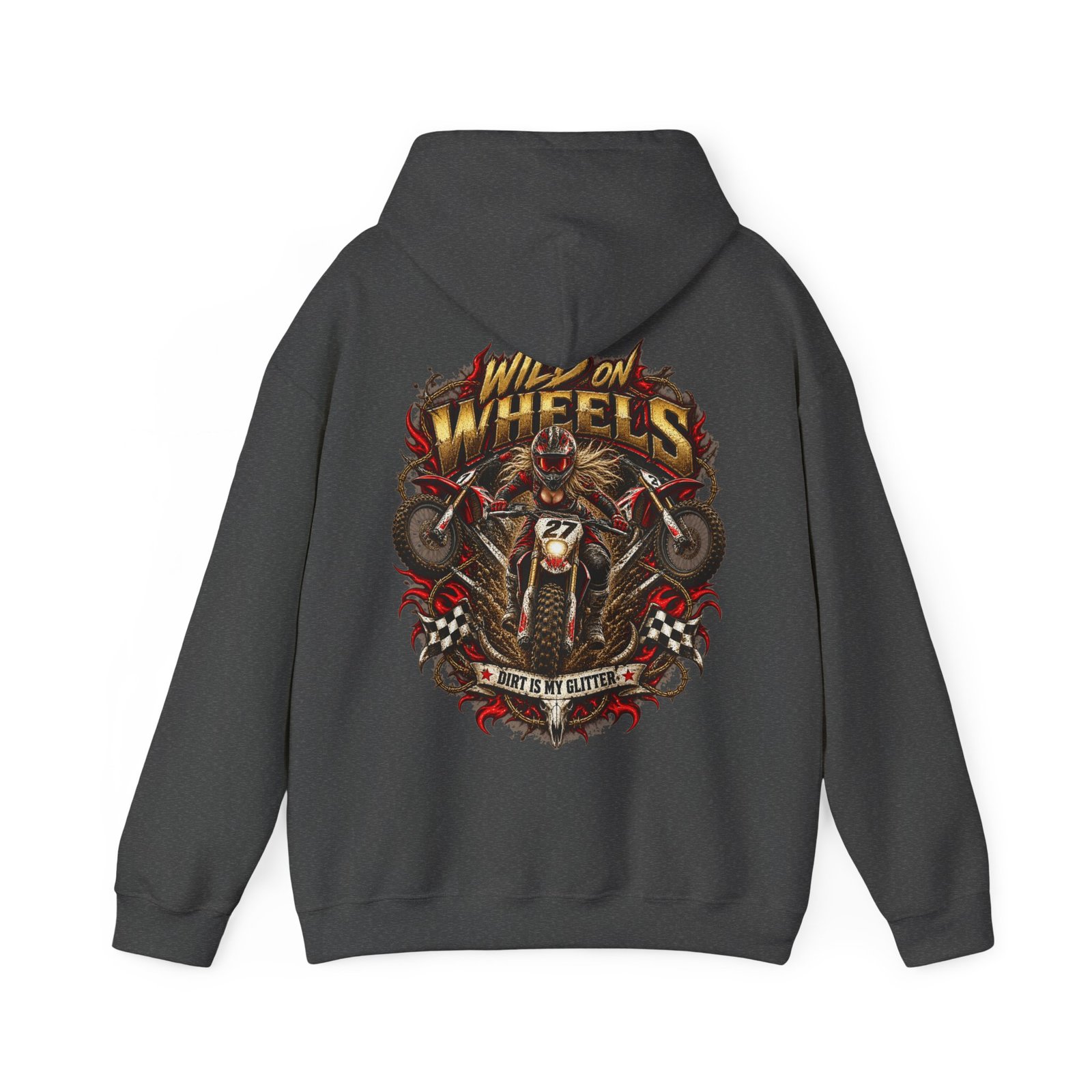 Motorcycle Hoodie - "Wild on Wheels" Rider Graphic Sweatshirt - Image 9