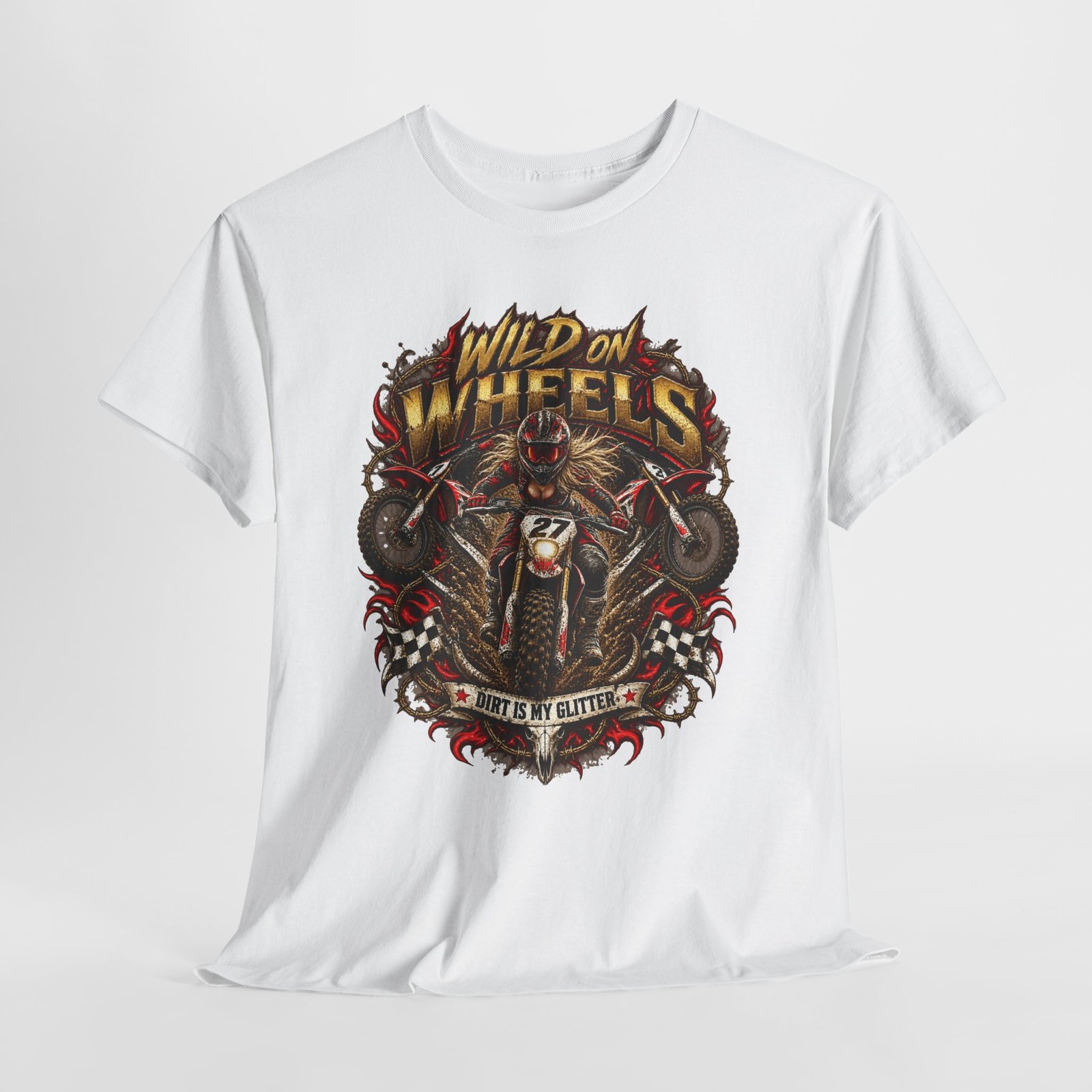 Wild on Wheels Motorcycle Tee — "Born to Ride" Biker Graphic T-Shirt