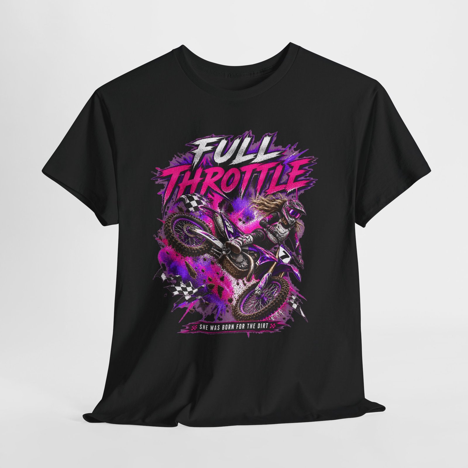 Full Throttle Dirt Bike T-Shirt — Motocross Rider Graphic Tee - Image 4
