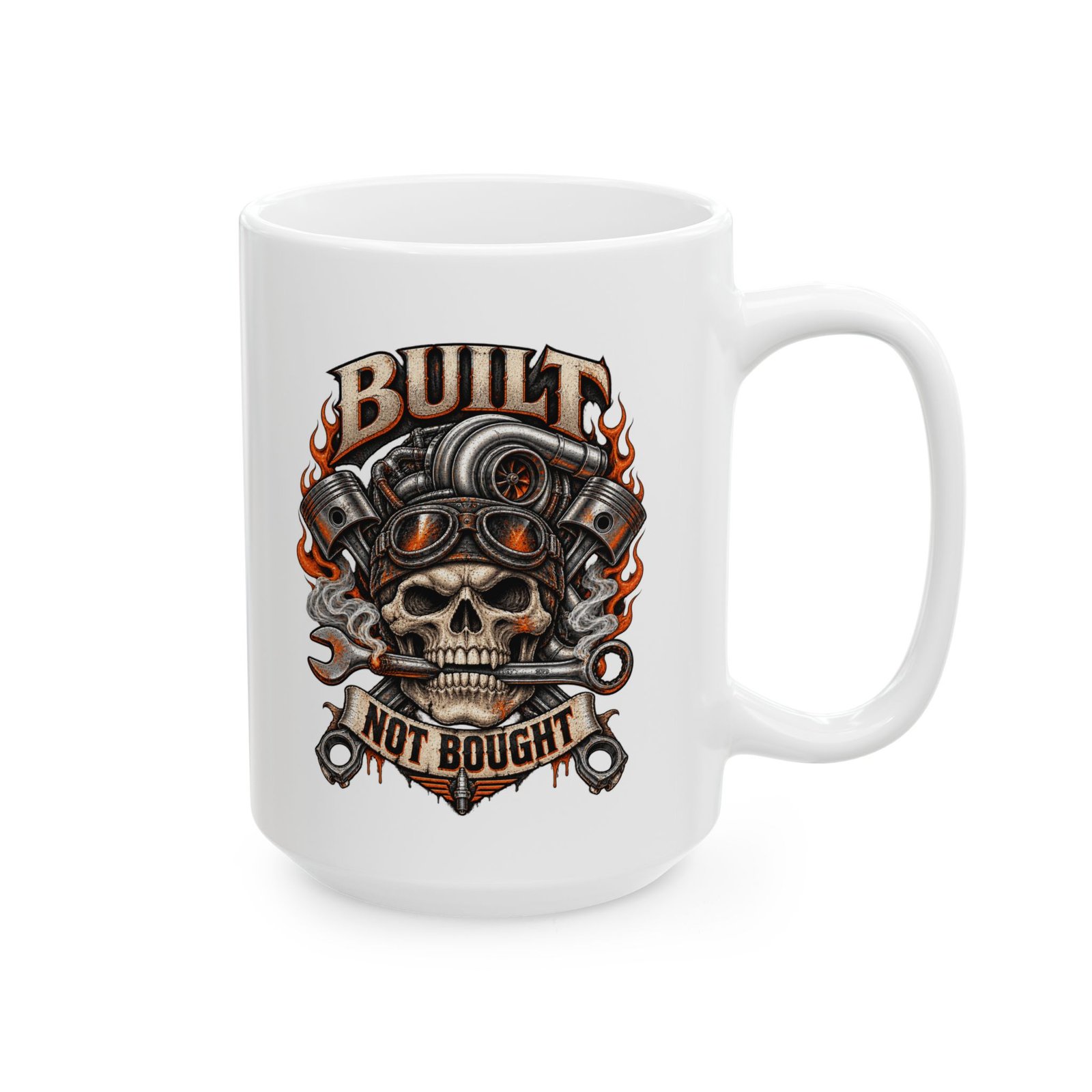 Mechanic Skull Flame Mug — Vintage Automotive Coffee Cup (11oz & 15oz) - Image 9