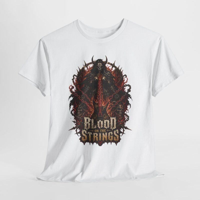 T-Shirt — "Blood of the Strings" Dark Metal Graphic Tee