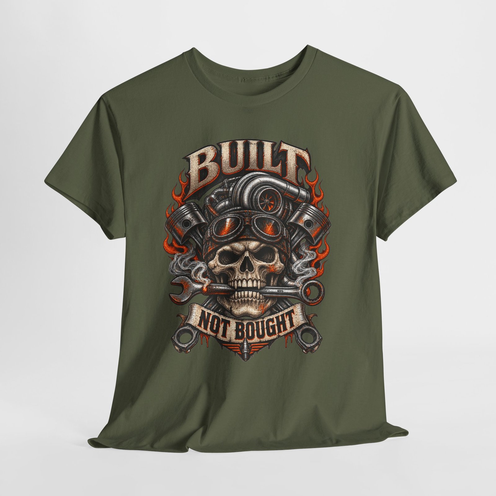 Built Not Bought Skull Mechanics T‑Shirt - Image 10